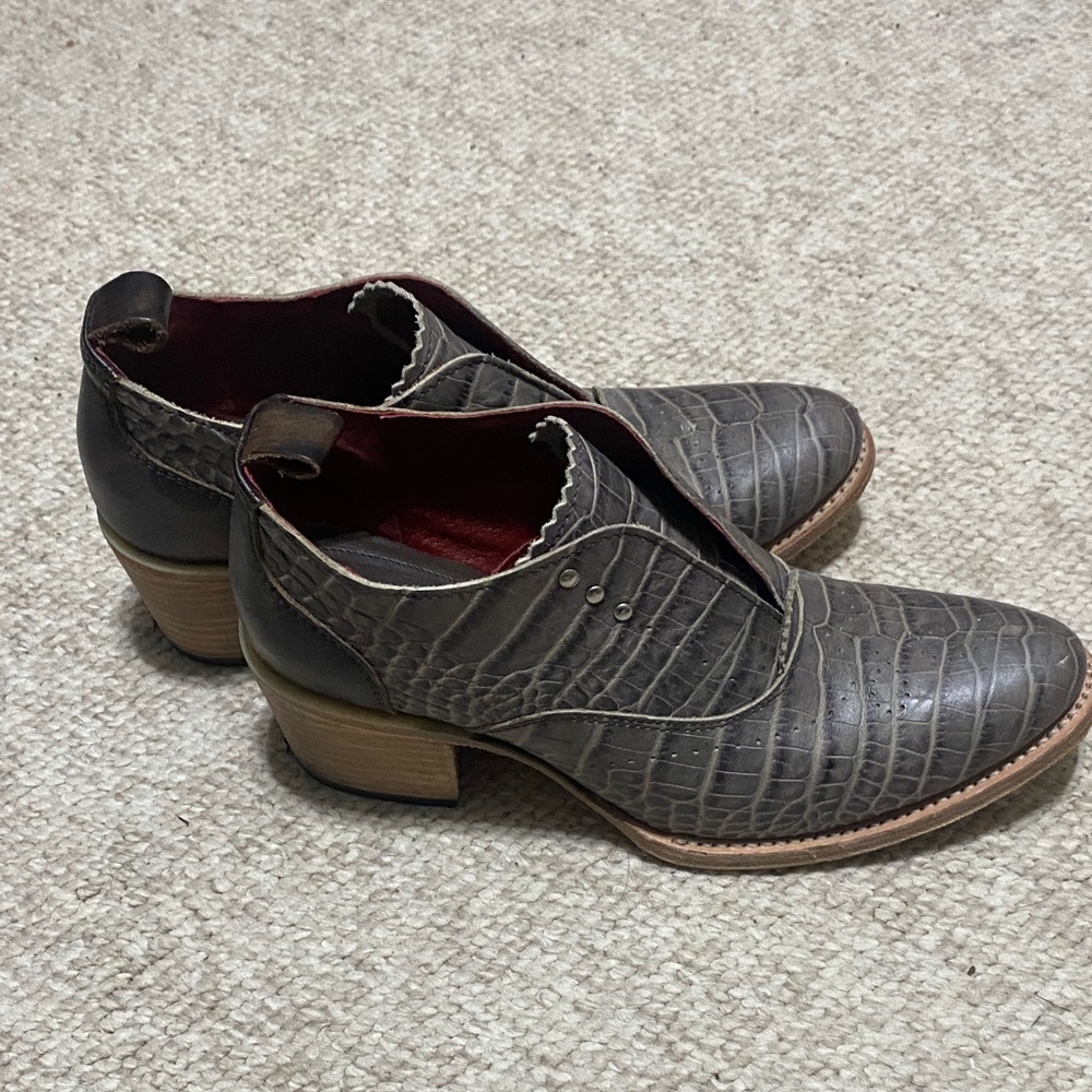 Freebird by Steven Gray Crocodile Pattern Ankle Boots